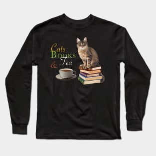 Cats, books and tea Long Sleeve T-Shirt